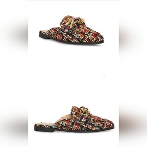 Steve Madden Cassady Loafer Mule In Multicolor Tweed Slip-on Flats Shoes Size8.5